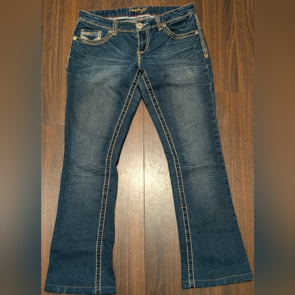 Amethyst Jeans Women's Boot Cut Jeans in Dark Blue Wash